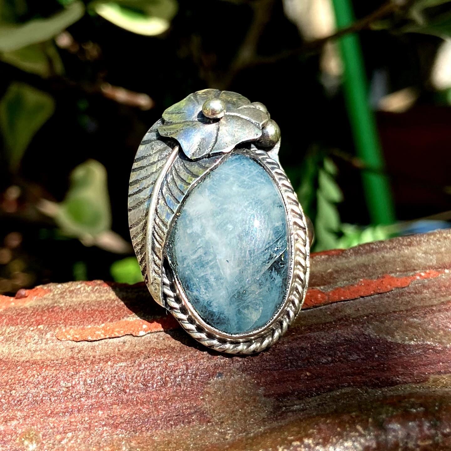Handmade Sterling Silver925 ring with a rainbow moonstone
