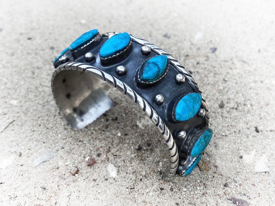 Handmade sterling silver925 bracelet with turquoise