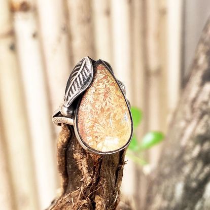 Handmade Sterling Silver925 ring with a picture Jasper